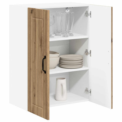 vidaXL Wall Glass Cabinet LUCCA Artisan Oak 60 x 31 x 80 cm