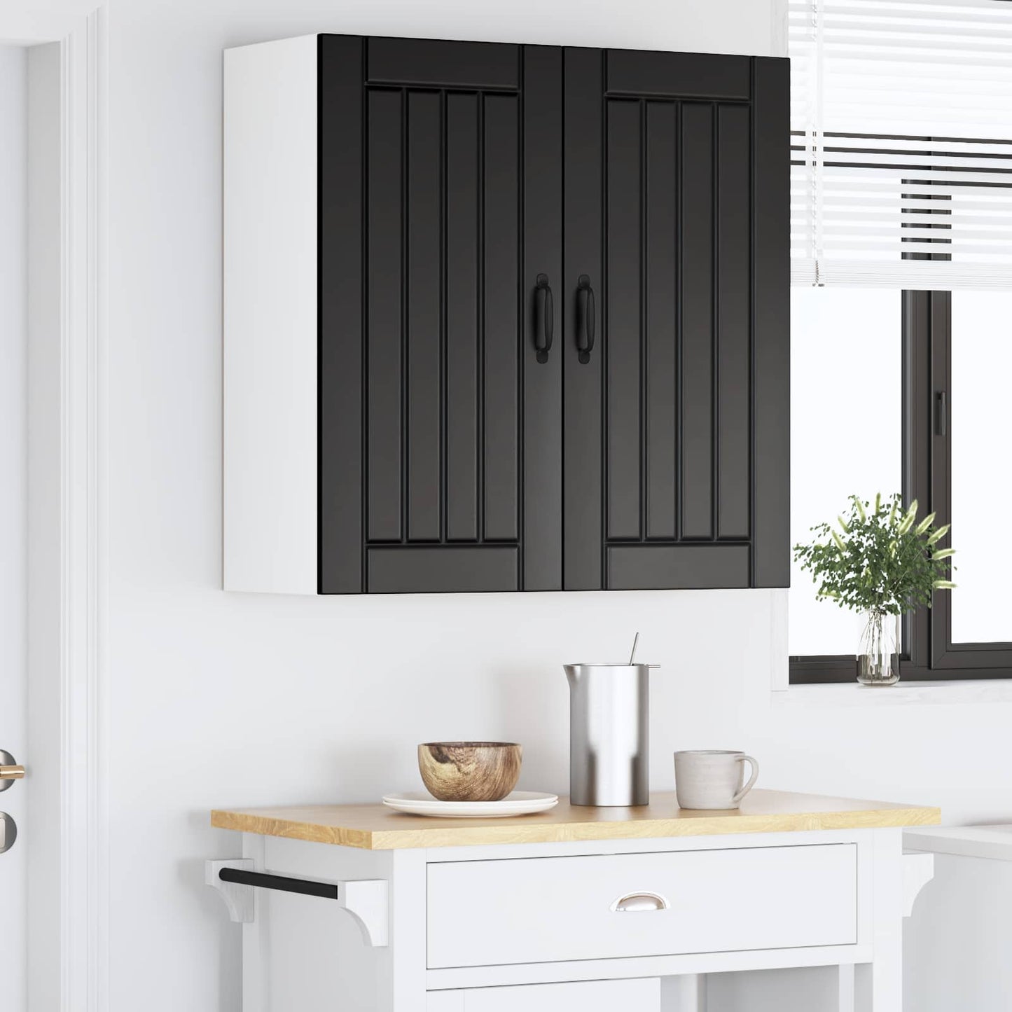 vidaXL Wall Cabinet LUCCA Black 80 x 31 x 80 cm Engineered Wood