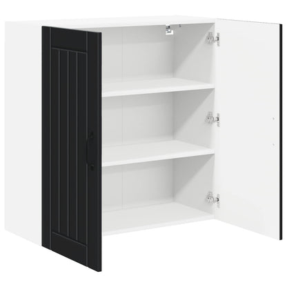vidaXL Wall Cabinet LUCCA Black 80 x 31 x 80 cm Engineered Wood