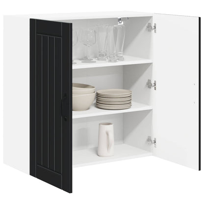 vidaXL Wall Cabinet LUCCA Black 80 x 31 x 80 cm Engineered Wood
