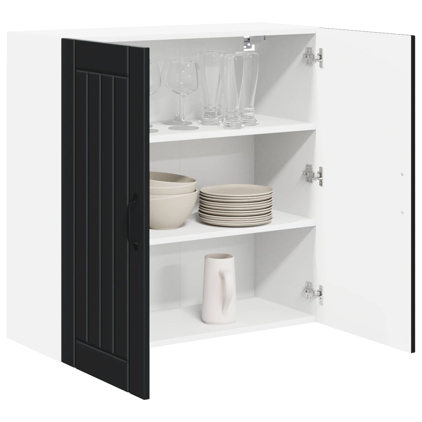 vidaXL Wall Cabinet LUCCA Black 80 x 31 x 80 cm Engineered Wood