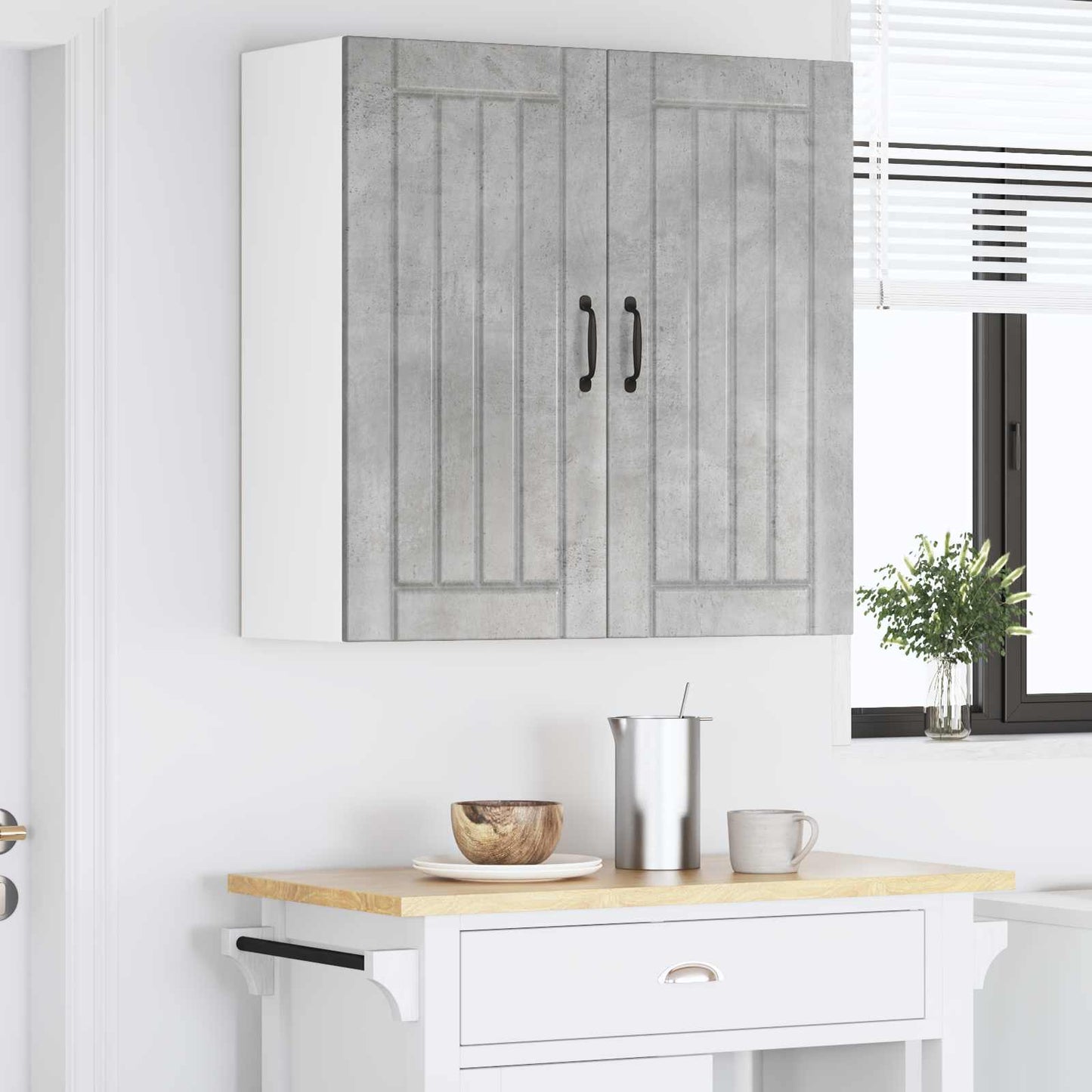 vidaXL Wall Cabinet LUCCA Concrete Grey 80 x 31 x 80 cm