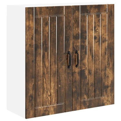 vidaXL Wall Cabinet LUCCA Smoked Oak 80 x 31 x 80 cm Engineered Wood