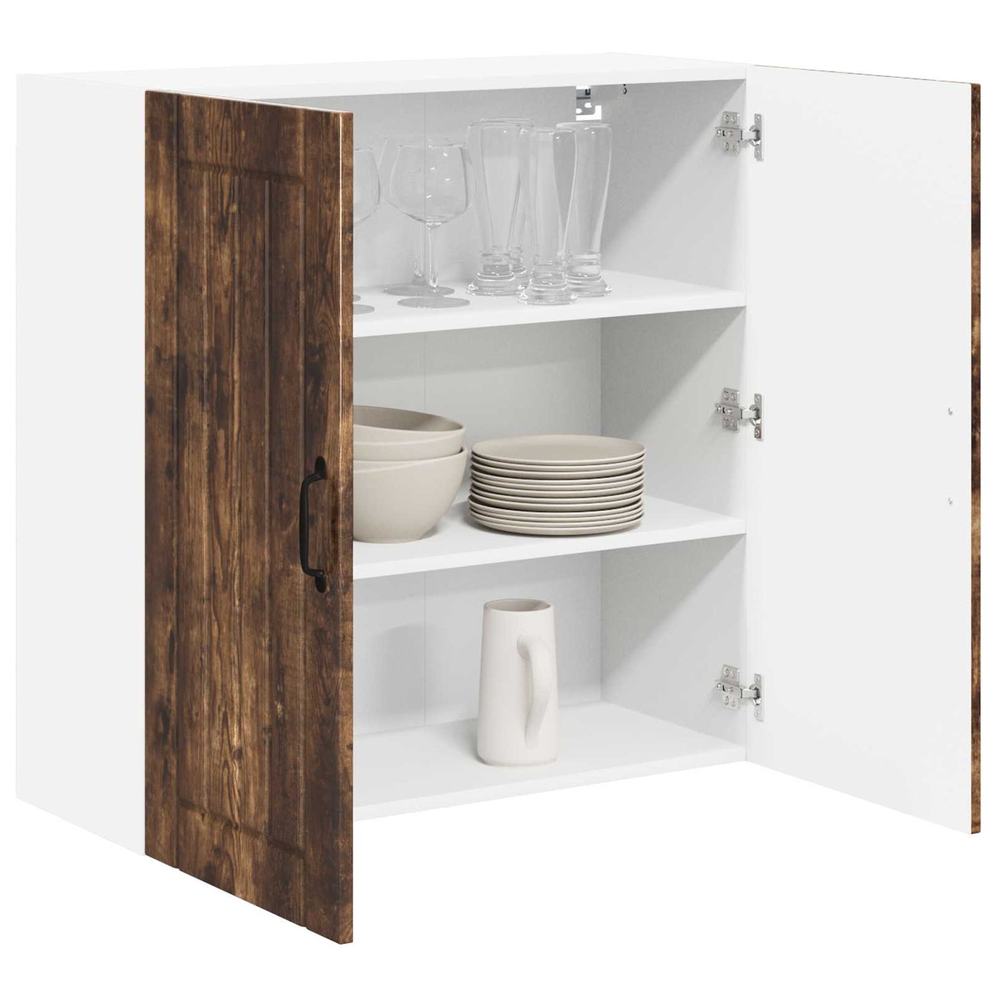vidaXL Wall Cabinet LUCCA Smoked Oak 80 x 31 x 80 cm Engineered Wood