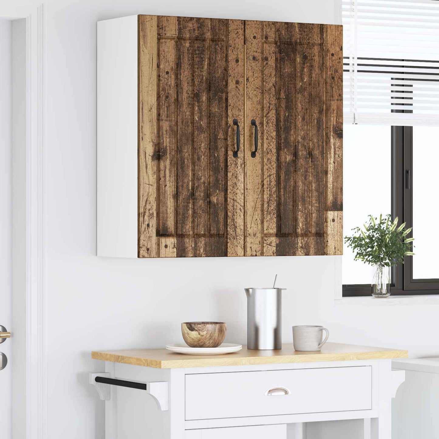 vidaXL Wall Cabinet LUCCA Old Wood 80 x 31 x 80 cm Engineered Wood