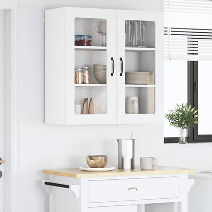 vidaXL Wall Glass Cabinet LUCCA White 80 x 31 x 80 cm Engineered Wood
