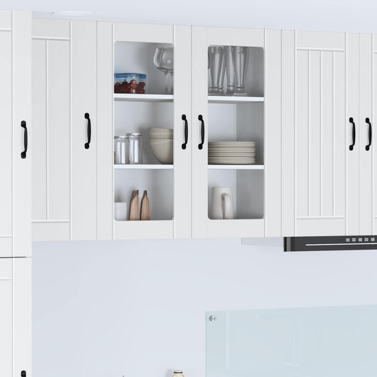 vidaXL Wall Glass Cabinet LUCCA White 80 x 31 x 80 cm Engineered Wood