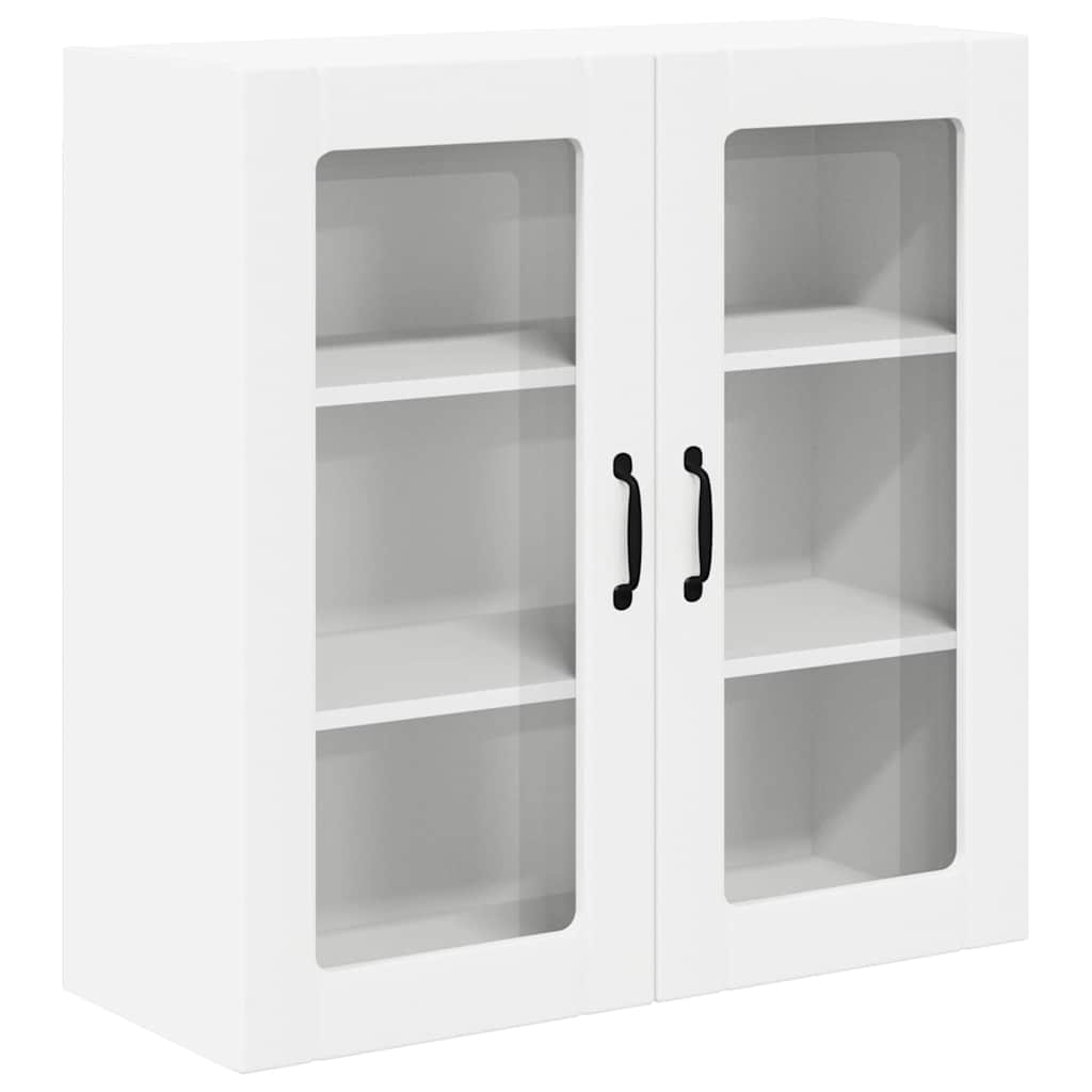 vidaXL Wall Glass Cabinet LUCCA White 80 x 31 x 80 cm Engineered Wood