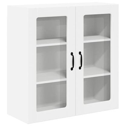 vidaXL Wall Glass Cabinet LUCCA White 80 x 31 x 80 cm Engineered Wood