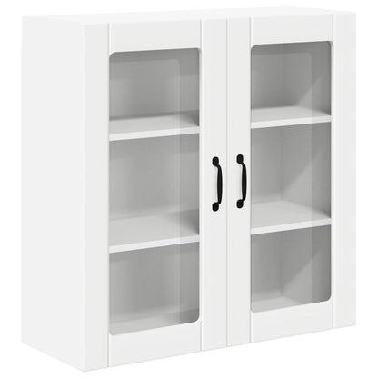 vidaXL Wall Glass Cabinet LUCCA White 80 x 31 x 80 cm Engineered Wood
