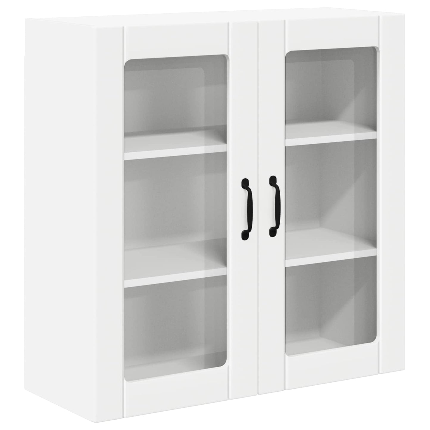 vidaXL Wall Glass Cabinet LUCCA White 80 x 31 x 80 cm Engineered Wood