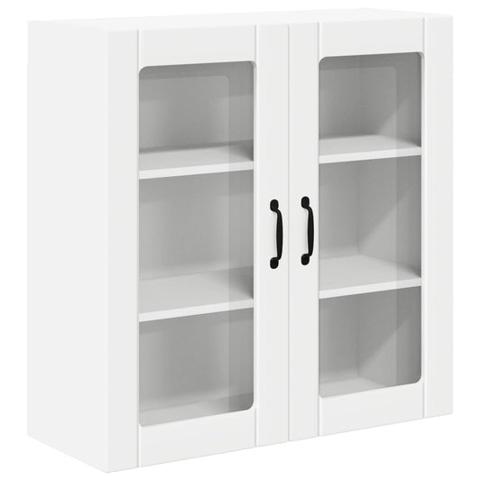 vidaXL Wall Glass Cabinet LUCCA White 80 x 31 x 80 cm Engineered Wood