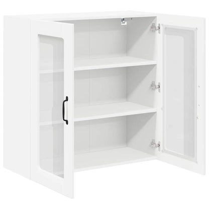 vidaXL Wall Glass Cabinet LUCCA White 80 x 31 x 80 cm Engineered Wood
