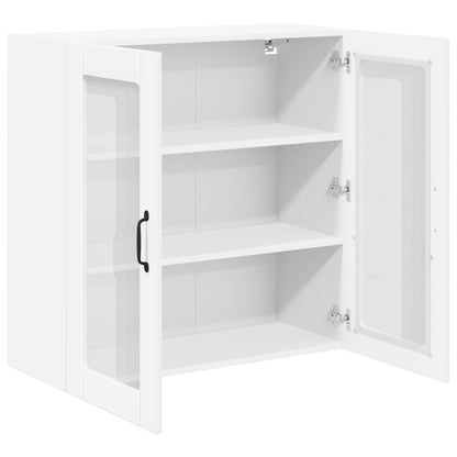 vidaXL Wall Glass Cabinet LUCCA White 80 x 31 x 80 cm Engineered Wood