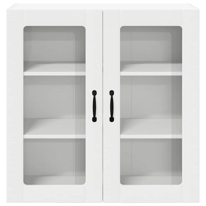 vidaXL Wall Glass Cabinet LUCCA White 80 x 31 x 80 cm Engineered Wood