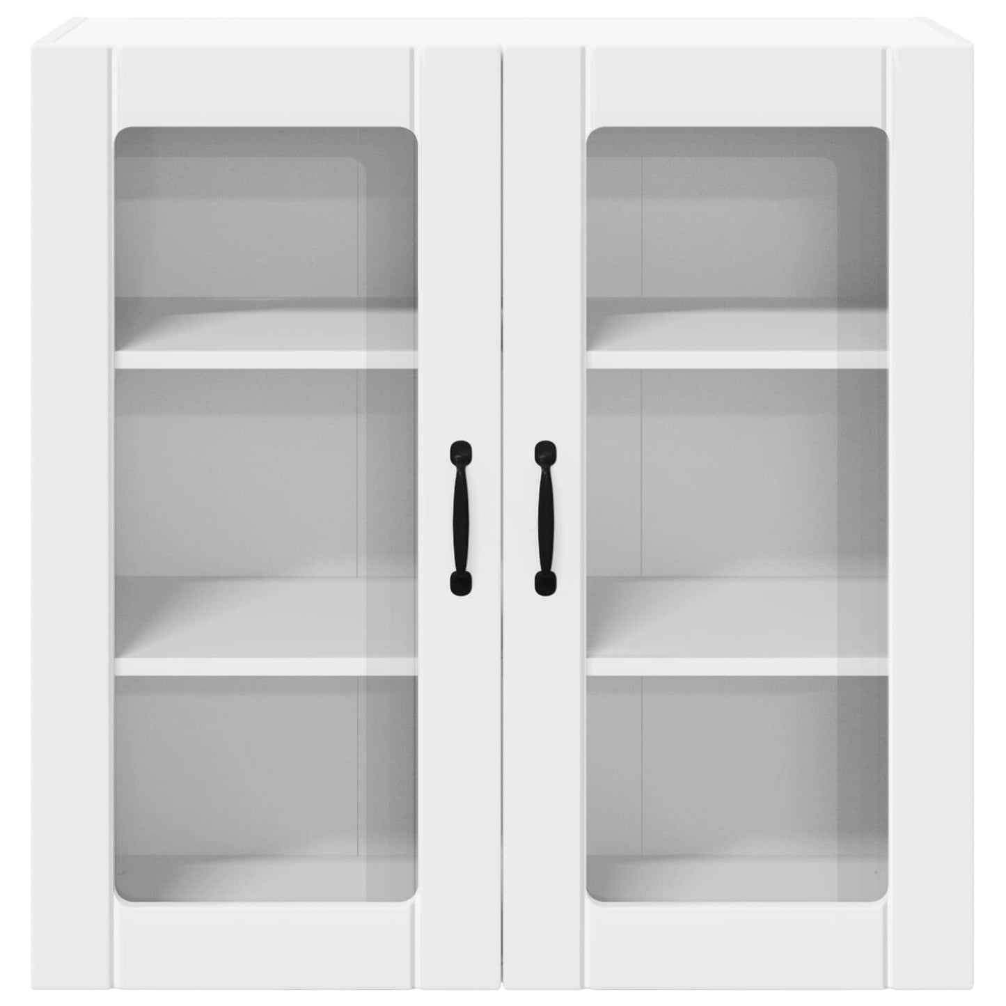 vidaXL Wall Glass Cabinet LUCCA White 80 x 31 x 80 cm Engineered Wood