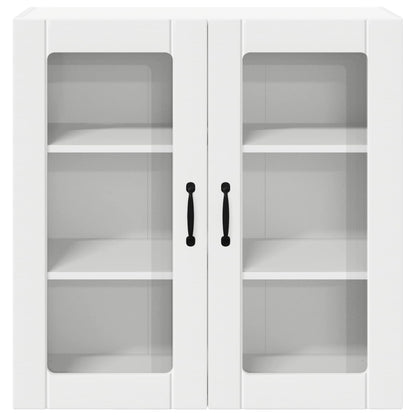 vidaXL Wall Glass Cabinet LUCCA White 80 x 31 x 80 cm Engineered Wood