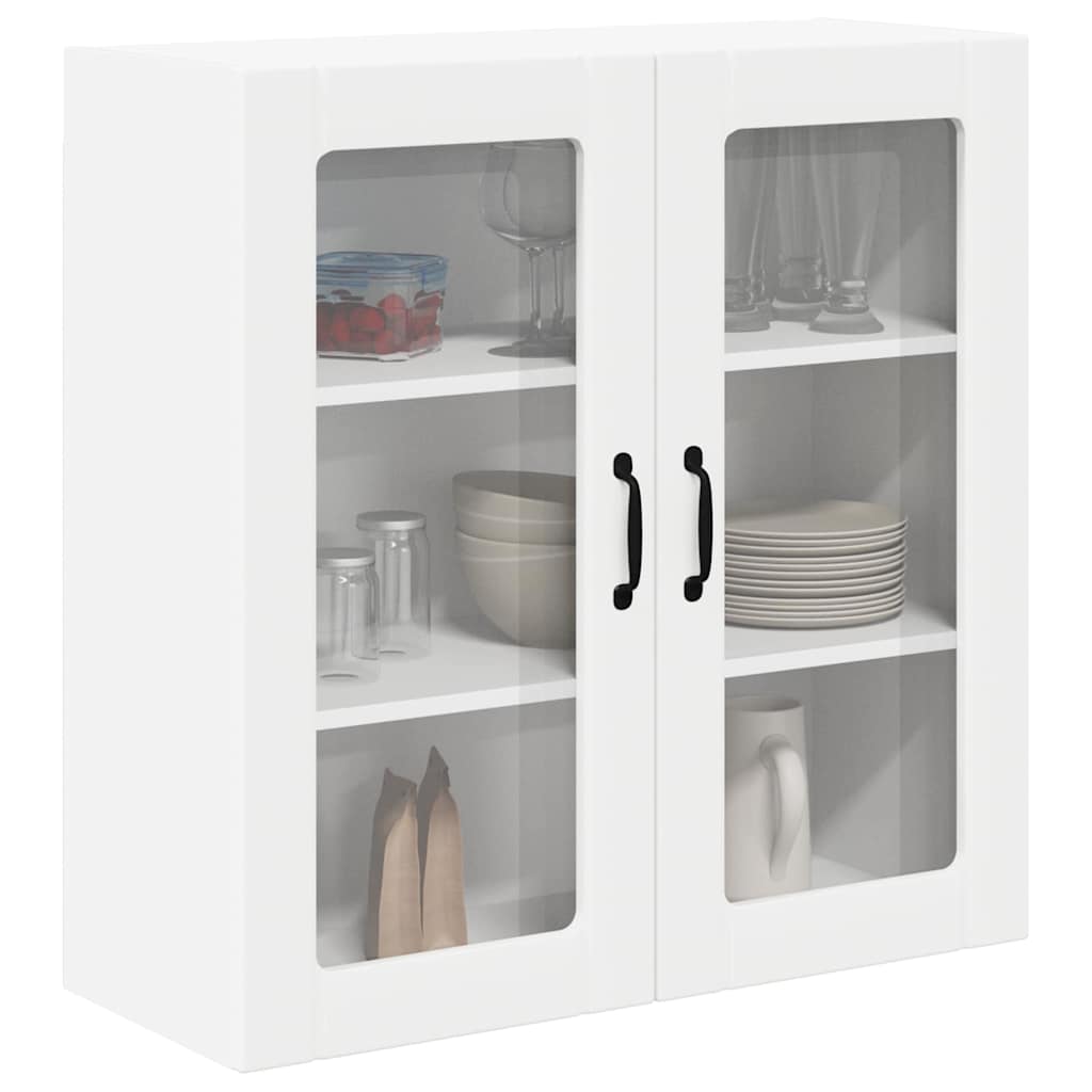 vidaXL Wall Glass Cabinet LUCCA White 80 x 31 x 80 cm Engineered Wood