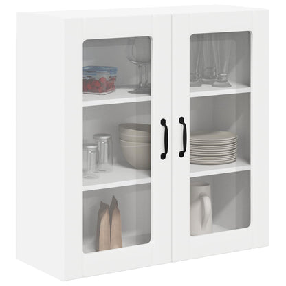 vidaXL Wall Glass Cabinet LUCCA White 80 x 31 x 80 cm Engineered Wood