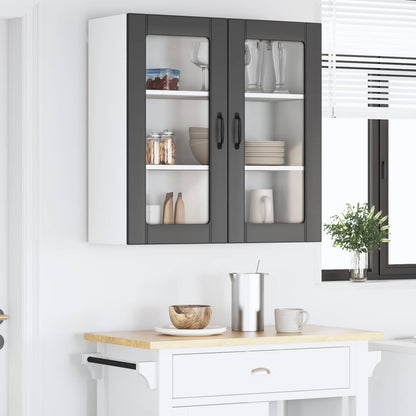 vidaXL Wall Glass Cabinet LUCCA Black 80 x 31 x 80 cm Engineered Wood