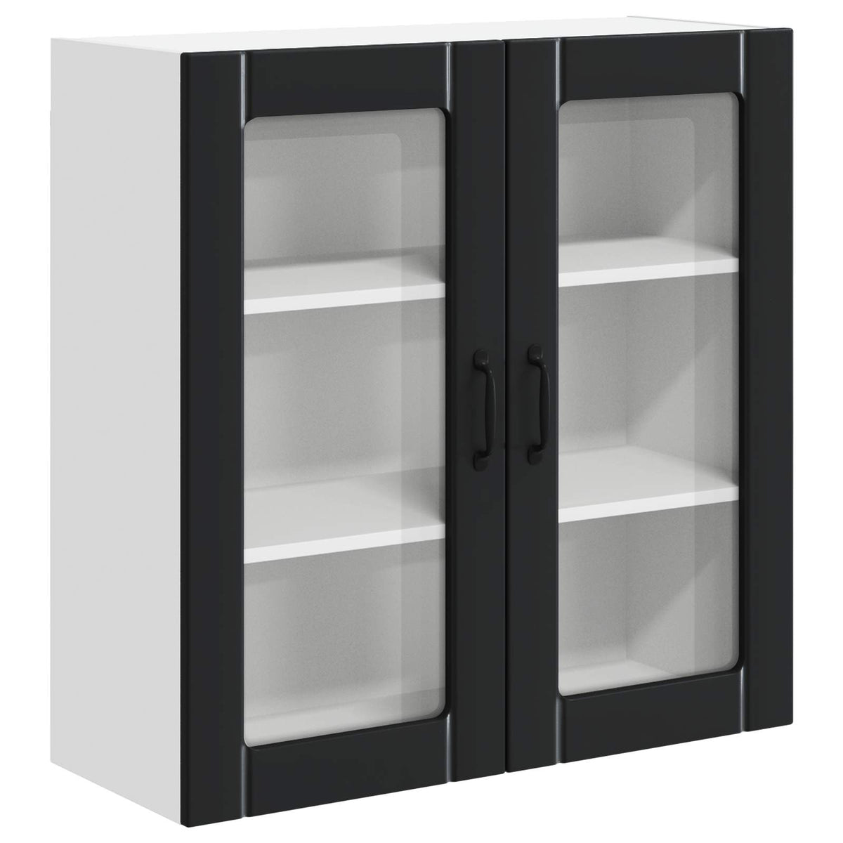 vidaXL Wall Glass Cabinet LUCCA Black 80 x 31 x 80 cm Engineered Wood
