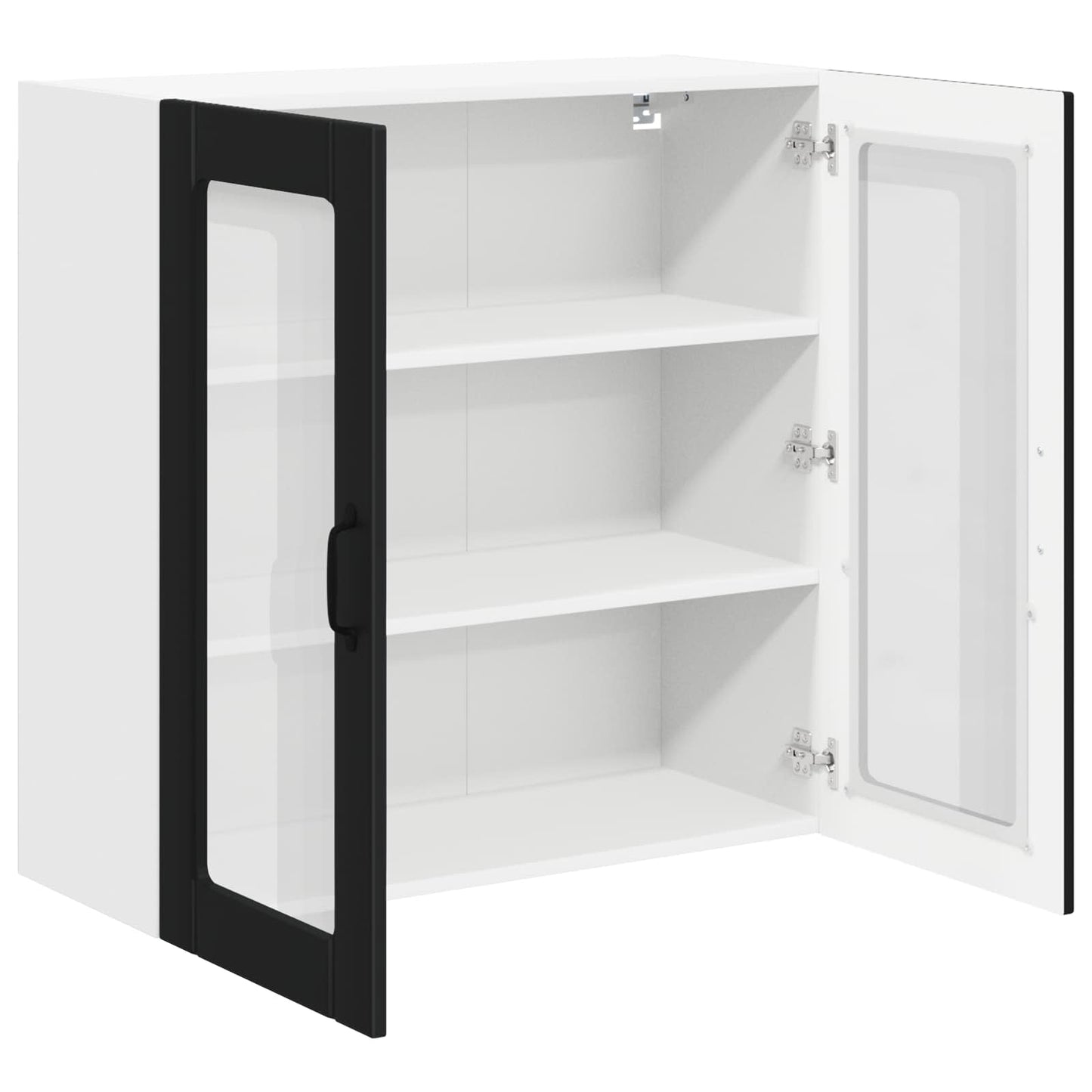 vidaXL Wall Glass Cabinet LUCCA Black 80 x 31 x 80 cm Engineered Wood