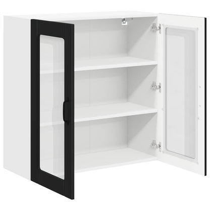 vidaXL Wall Glass Cabinet LUCCA Black 80 x 31 x 80 cm Engineered Wood