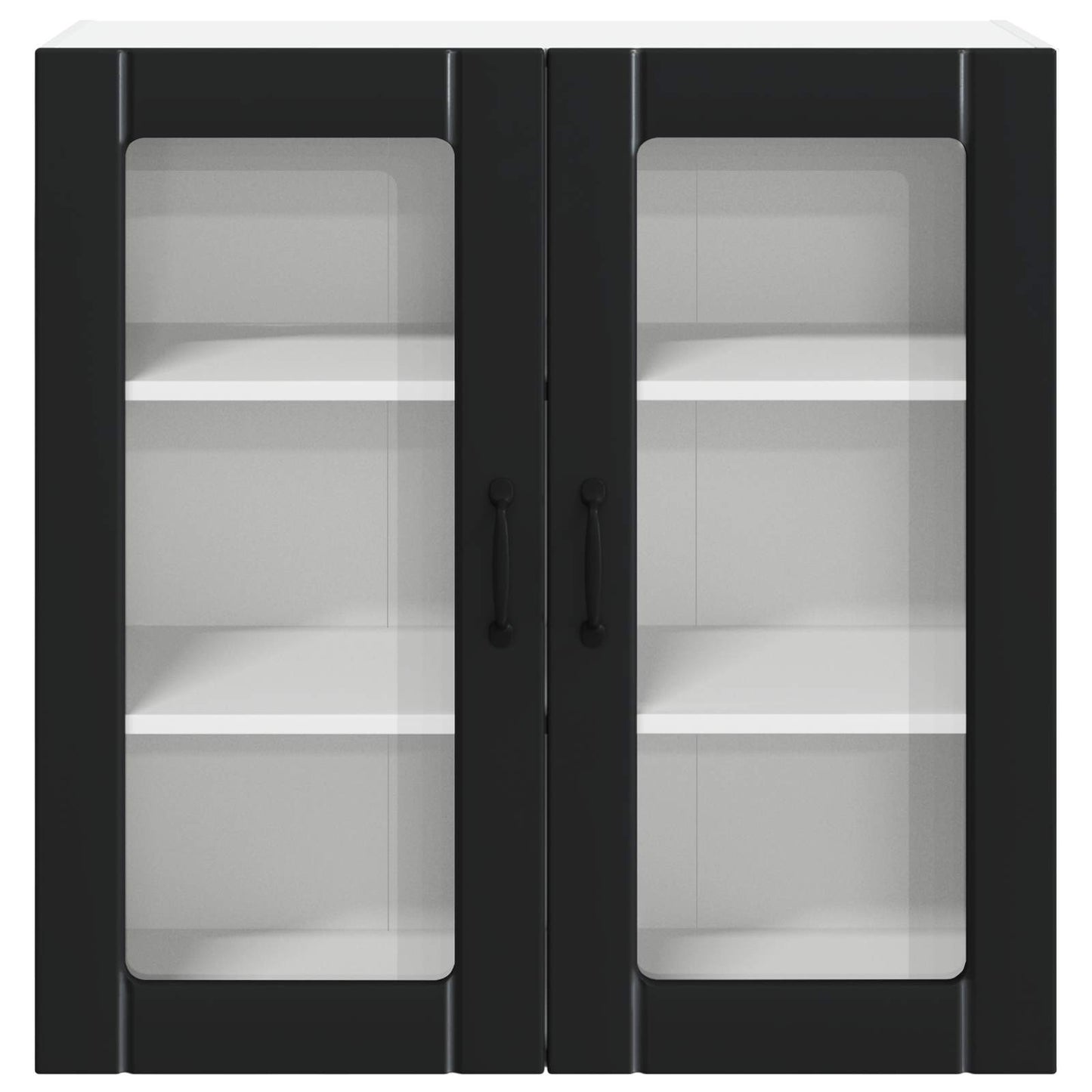 vidaXL Wall Glass Cabinet LUCCA Black 80 x 31 x 80 cm Engineered Wood