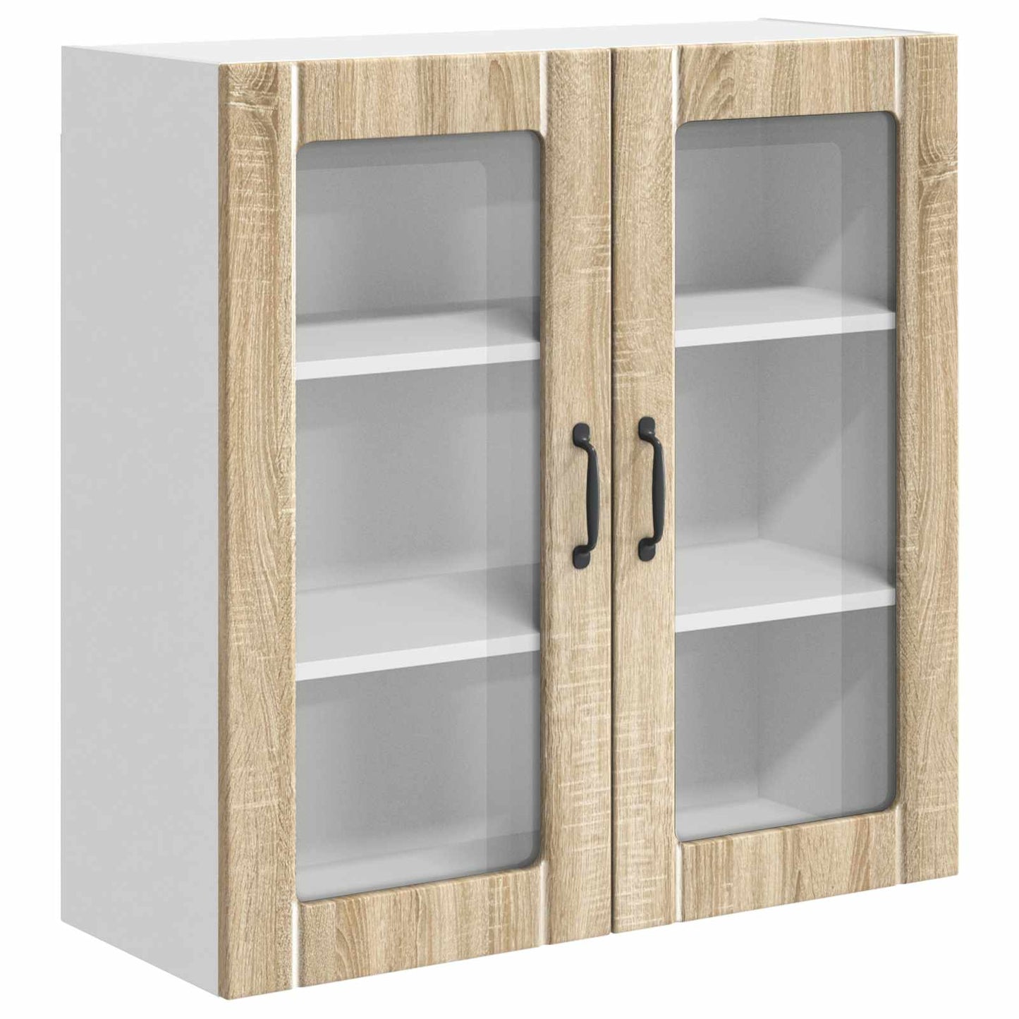 vidaXL Wall Glass Cabinet LUCCA Sonoma Oak 80 x 31 x 80 cm