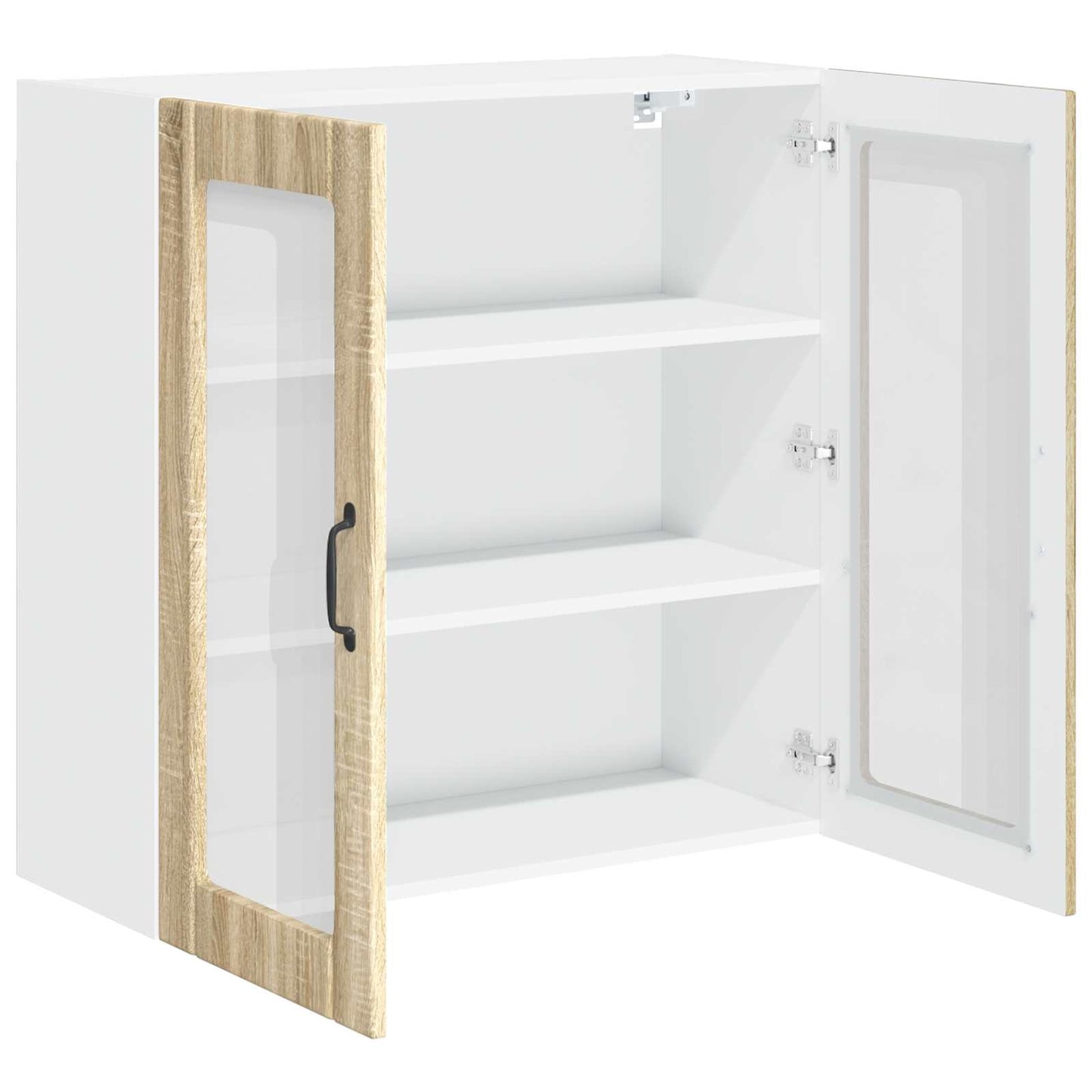 vidaXL Wall Glass Cabinet LUCCA Sonoma Oak 80 x 31 x 80 cm