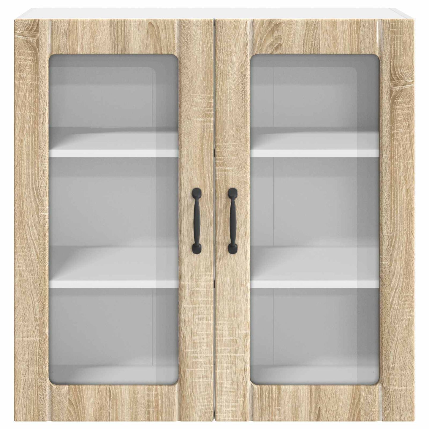 vidaXL Wall Glass Cabinet LUCCA Sonoma Oak 80 x 31 x 80 cm