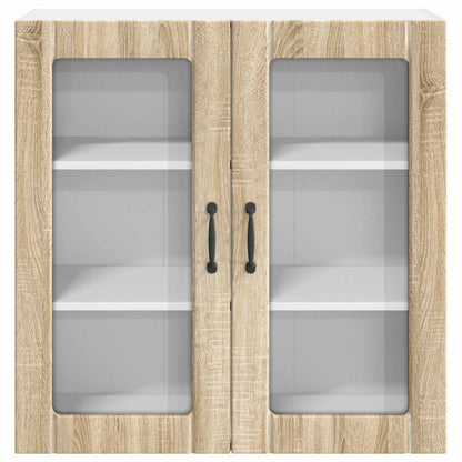 vidaXL Wall Glass Cabinet LUCCA Sonoma Oak 80 x 31 x 80 cm