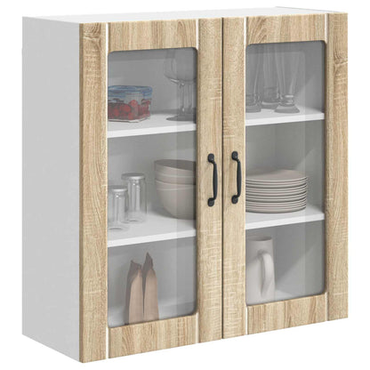 vidaXL Wall Glass Cabinet LUCCA Sonoma Oak 80 x 31 x 80 cm