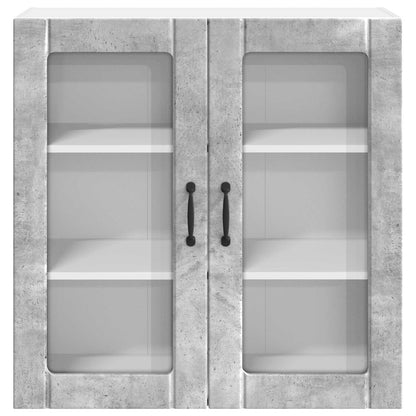 vidaXL Wall Glass Cabinet LUCCA Concrete Grey 80 x 31 x 80 cm