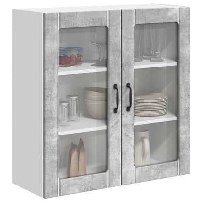 vidaXL Wall Glass Cabinet LUCCA Concrete Grey 80 x 31 x 80 cm
