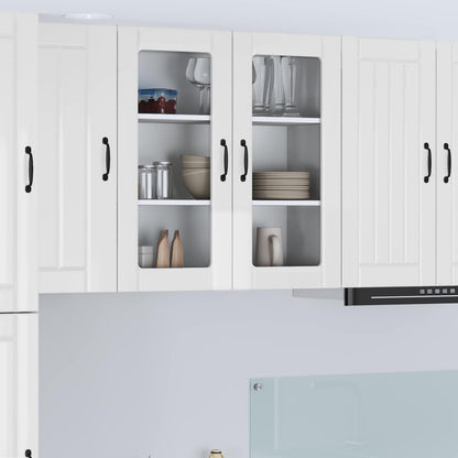 vidaXL Wall Glass Cabinet LUCCA High Gloss White 80 x 31 x 80 cm