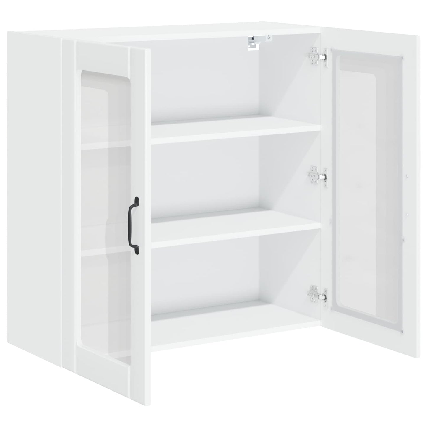 vidaXL Wall Glass Cabinet LUCCA High Gloss White 80 x 31 x 80 cm