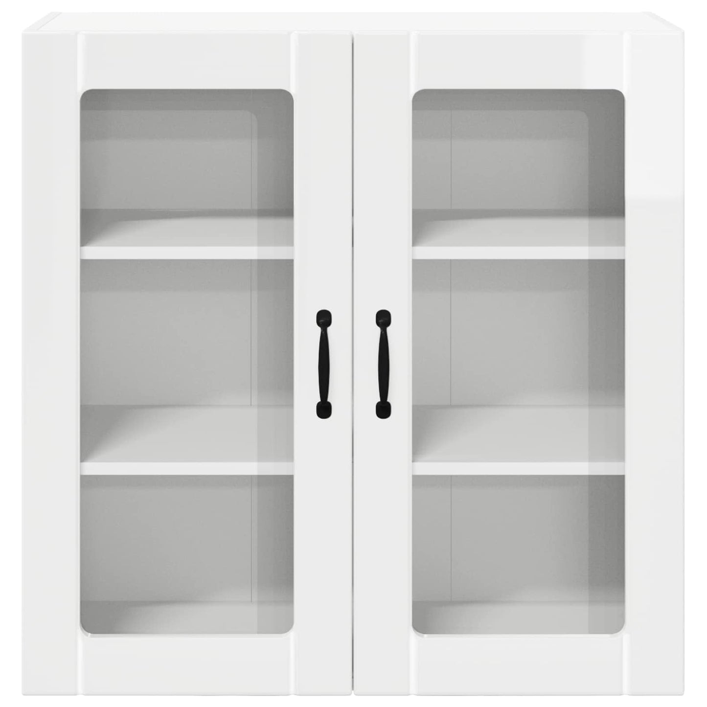 vidaXL Wall Glass Cabinet LUCCA High Gloss White 80 x 31 x 80 cm