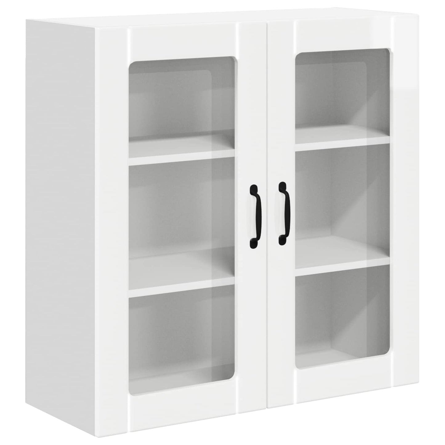 vidaXL Wall Glass Cabinet LUCCA High Gloss White 80 x 31 x 80 cm