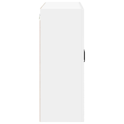 vidaXL Wall Glass Cabinet LUCCA High Gloss White 80 x 31 x 80 cm