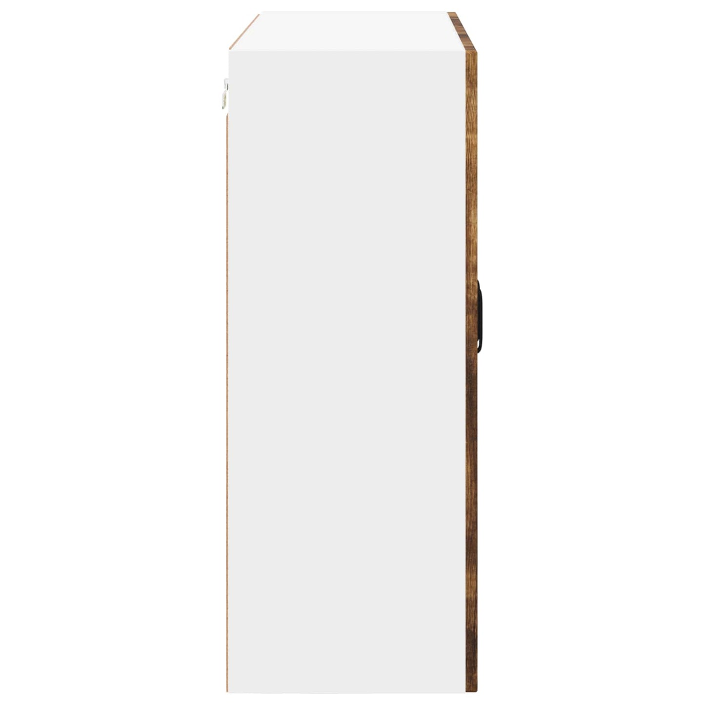 vidaXL Wall Glass Cabinet LUCCA Smoked Oak 80 x 31 x 80 cm