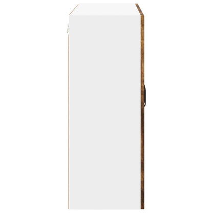 vidaXL Wall Glass Cabinet LUCCA Smoked Oak 80 x 31 x 80 cm