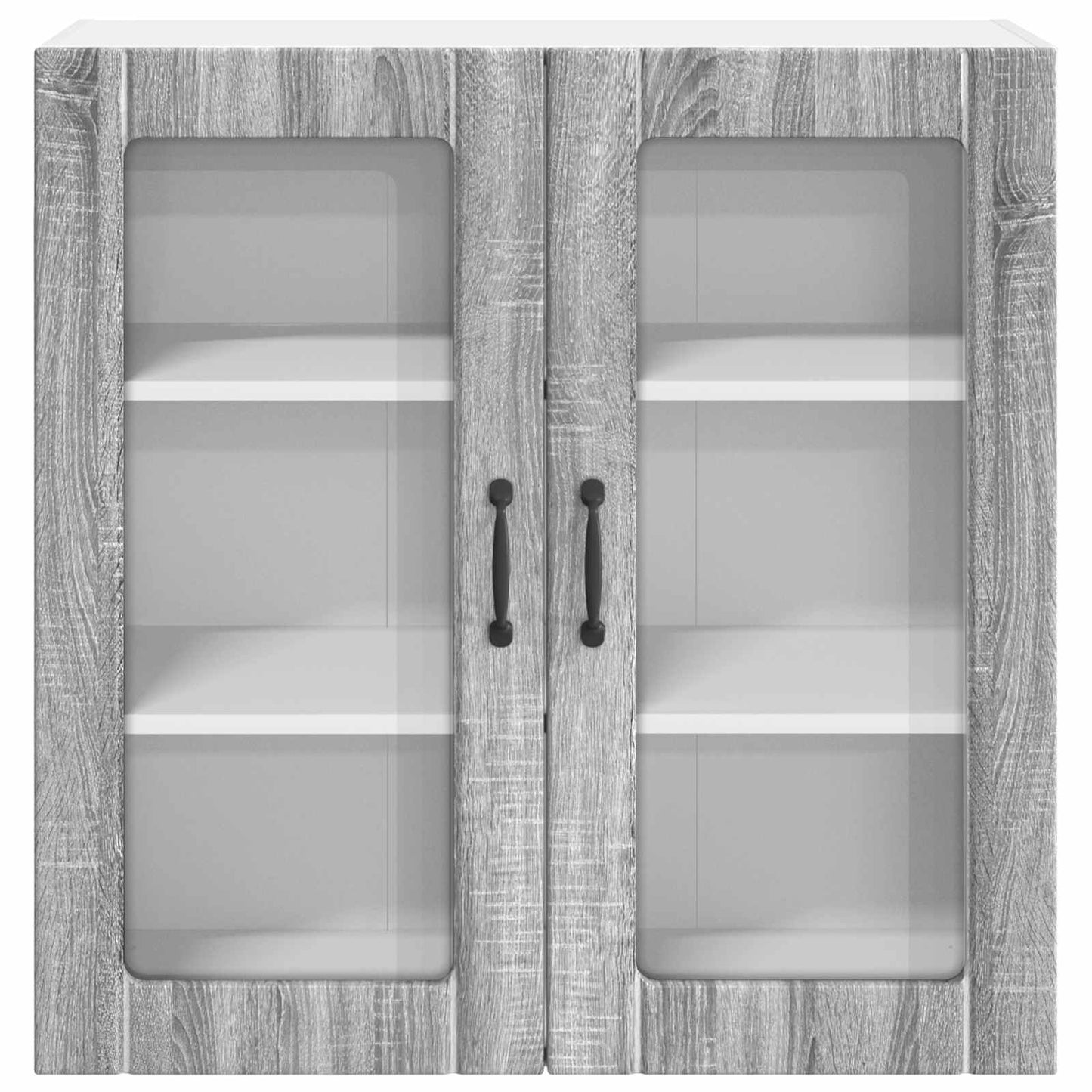 vidaXL Wall Glass Cabinet LUCCA Grey Sonoma 80 x 31 x 80 cm