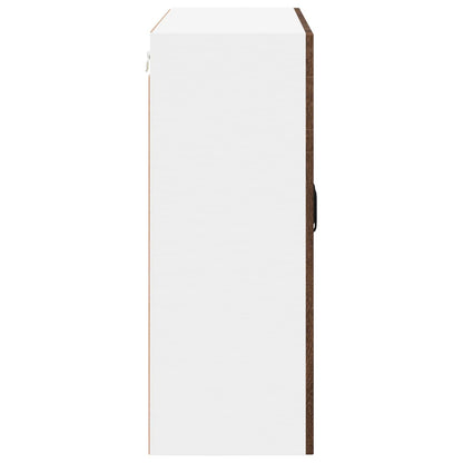 vidaXL Wall Glass Cabinet LUCCA Brown Oak 80 x 31 x 80 cm