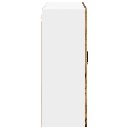 vidaXL Wall Glass Cabinet LUCCA Old Wood 80 x 31 x 80 cm