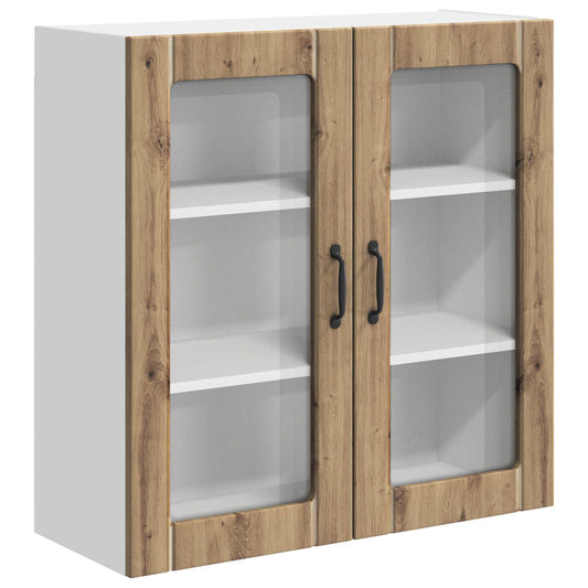 vidaXL Wall Glass Cabinet LUCCA Artisan Oak 80 x 31 x 80 cm