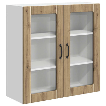 vidaXL Wall Glass Cabinet LUCCA Artisan Oak 80 x 31 x 80 cm
