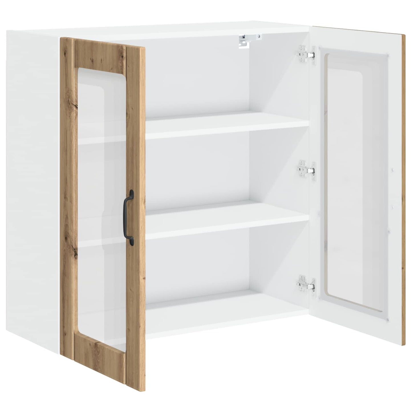 vidaXL Wall Glass Cabinet LUCCA Artisan Oak 80 x 31 x 80 cm
