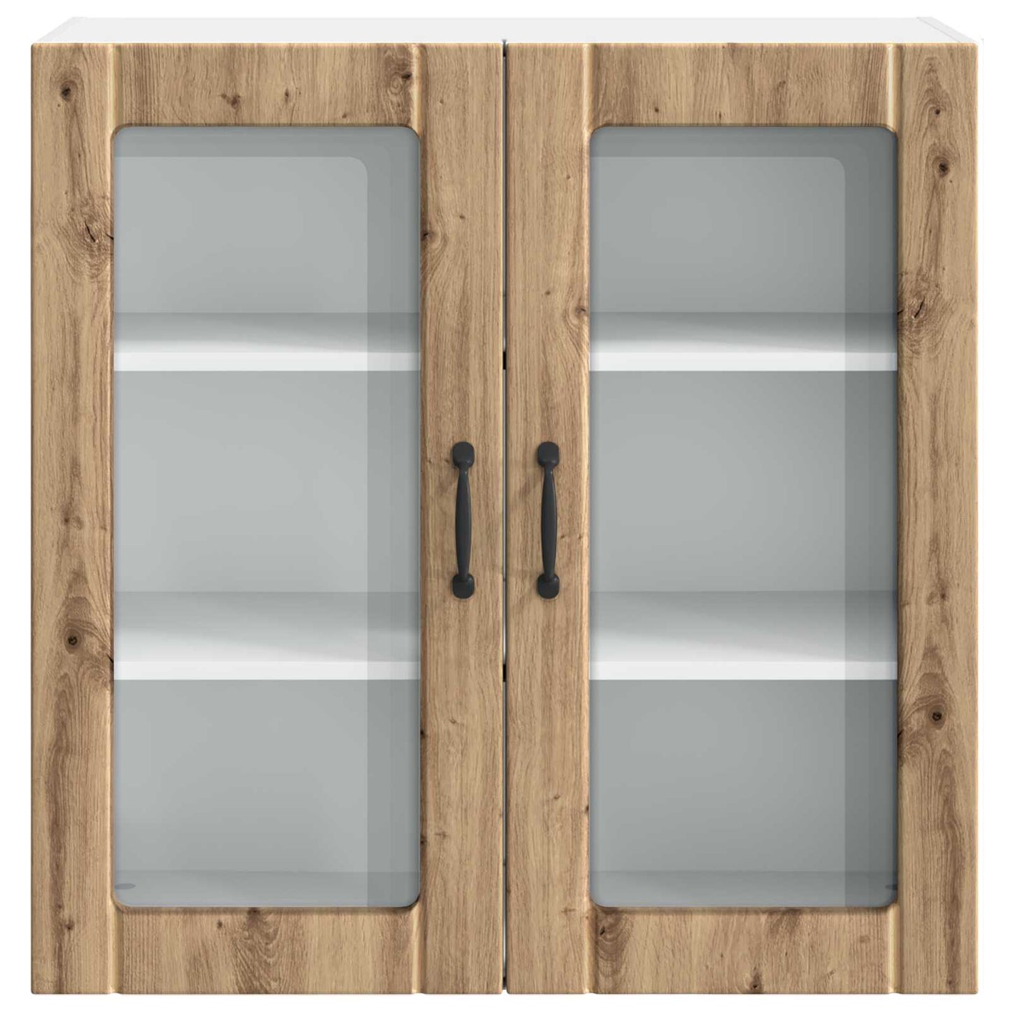 vidaXL Wall Glass Cabinet LUCCA Artisan Oak 80 x 31 x 80 cm