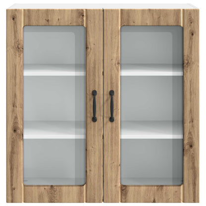 vidaXL Wall Glass Cabinet LUCCA Artisan Oak 80 x 31 x 80 cm